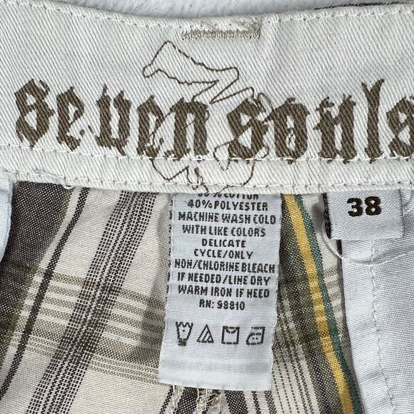 Seven Souls Plaid Chino Shorts 0415 - Picture 3 of 8